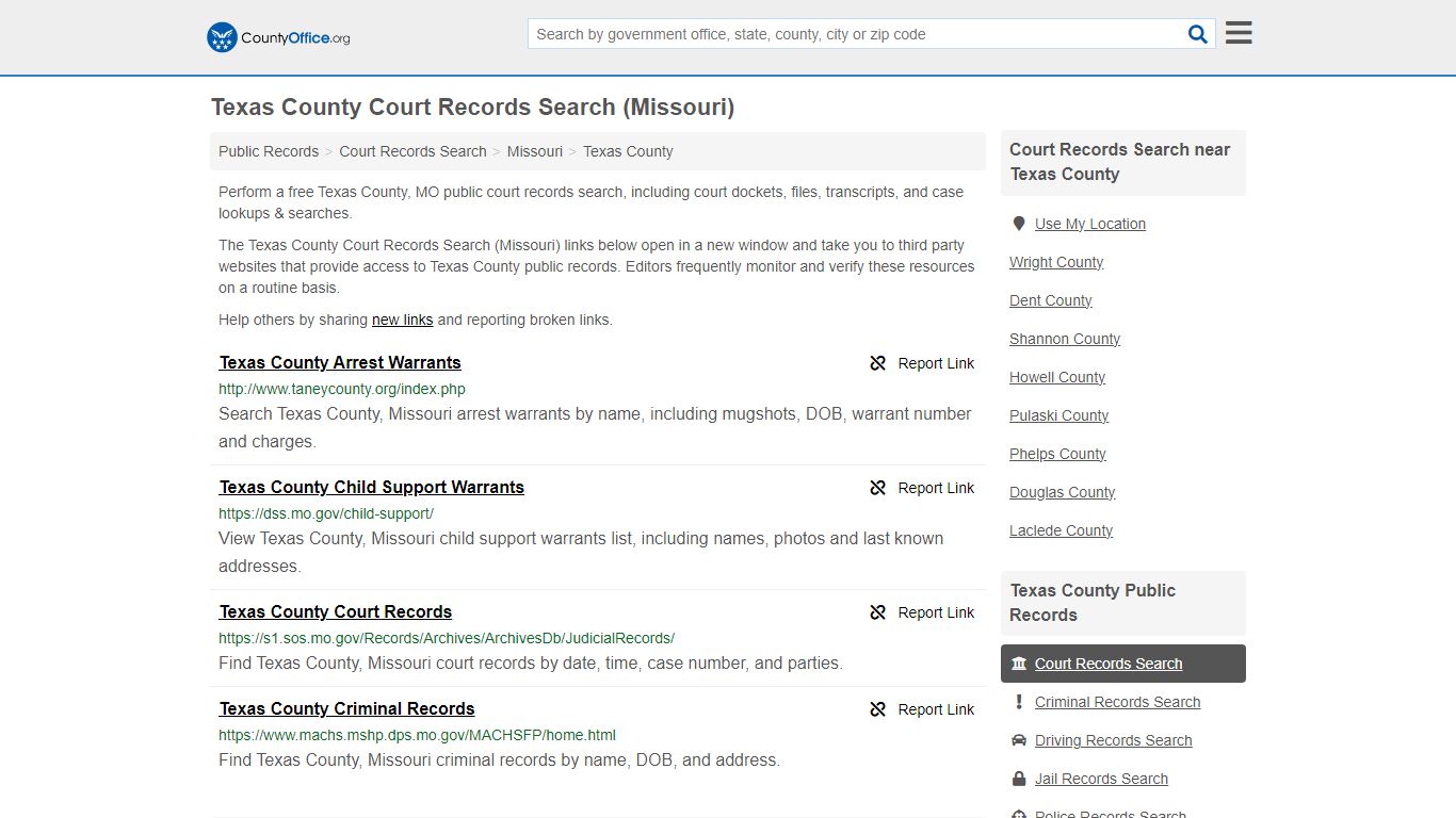 Texas County Court Records Search (Missouri) - County Office