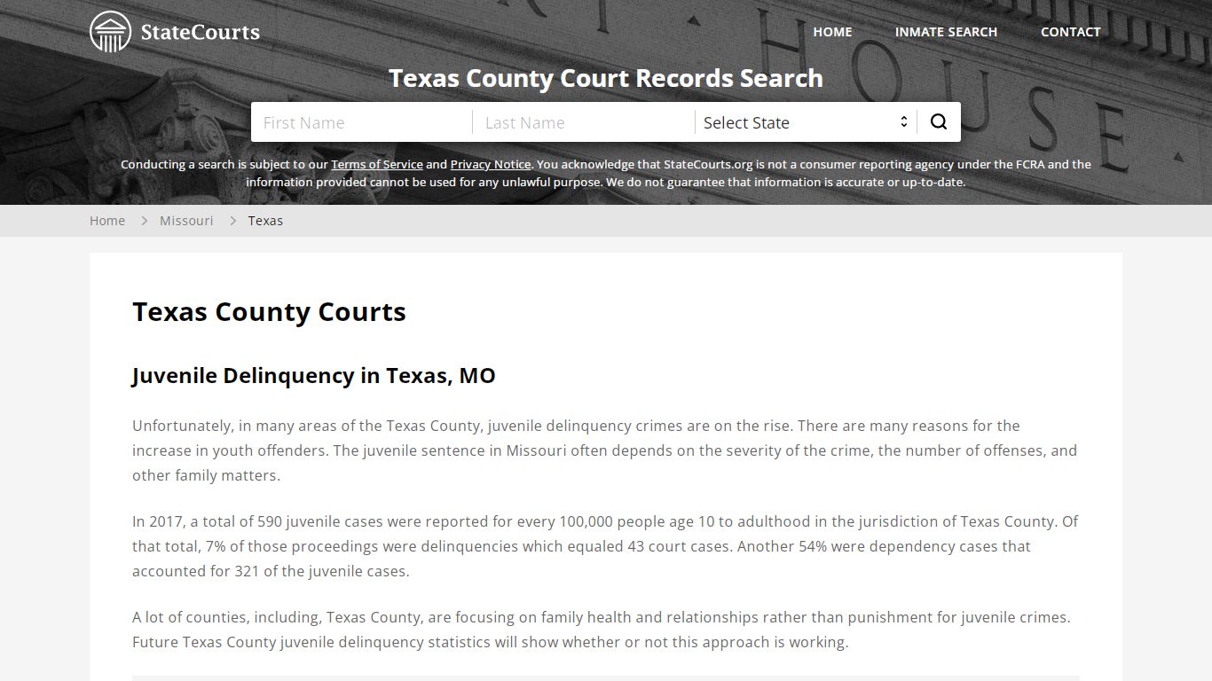 Texas County, MO Courts - Records & Cases - StateCourts